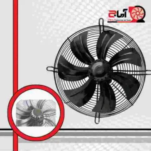 هواکش فلزی صنعتی کوچک سایز 30 سانت با پروانه فلزی دور پایین